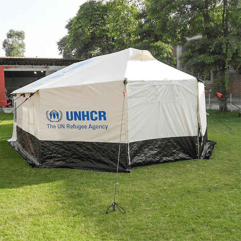 ICRC IFRC UNHCR স্ট্যান্ডার্ড 5-ব্যক্তি ডাবল ফোল্ডেবল অল-ওয়েদার ফ্যামিলি টেন্ট