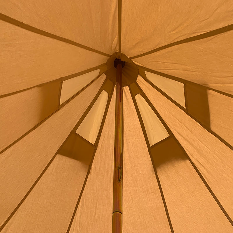 পারিবারিক ক্যাম্পিং এর জন্য 4 মি 4 ব্যক্তি ক্যানভাস বেল তাঁবু