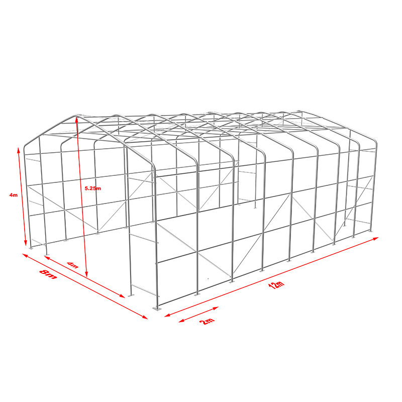 8X12 4m সাইডহাইট ইউভি প্রতিরোধী গুদাম ছায়া তাঁবু সূর্য আশ্রয়
