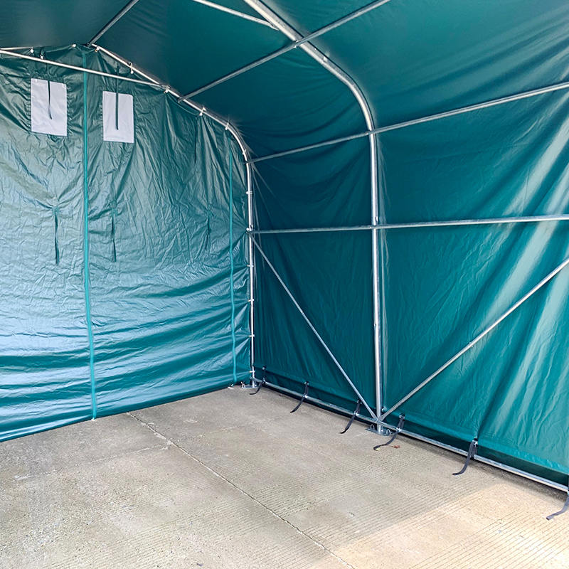 4x4m-2.6m চারণভূমি শেড শেল্টার হেভি ডিউটি আউটডোর স্টোরেজ শেড কোরাল শেল্টার