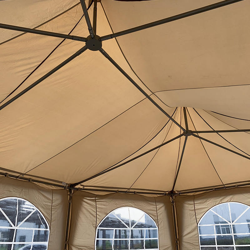 5x6.8m ঐতিহ্যগত অষ্টভুজাকার প্যাগোডা জলরোধী PVC পার্টি প্যাভিলিয়ন গাজেবো তাঁবু