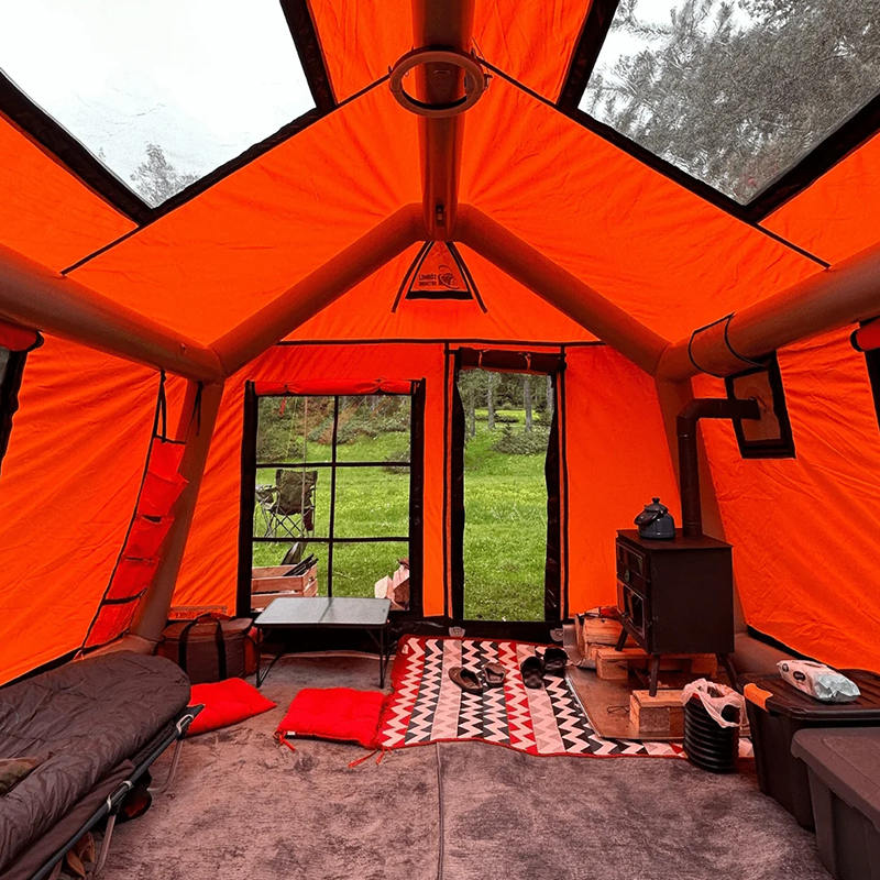 8-10 ব্যক্তি ফোর সিজন গ্ল্যামার ফায়ারপ্রুফ এবং অ্যান্টি-ব্যাকটেরিয়াল ইনফ্ল্যাটেবল ক্যাম্পিং টেন্ট