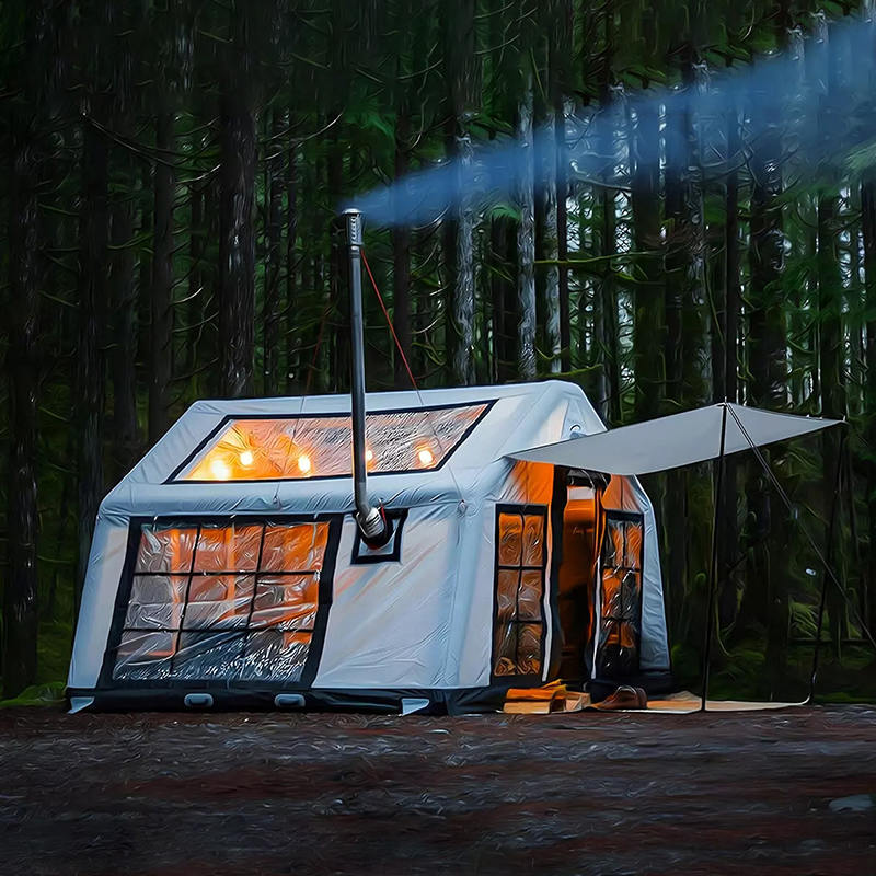 8-10 ব্যক্তি ফোর সিজন প্যানোরামা ইনফ্ল্যাটেবল ক্যাম্পিং তাঁবু