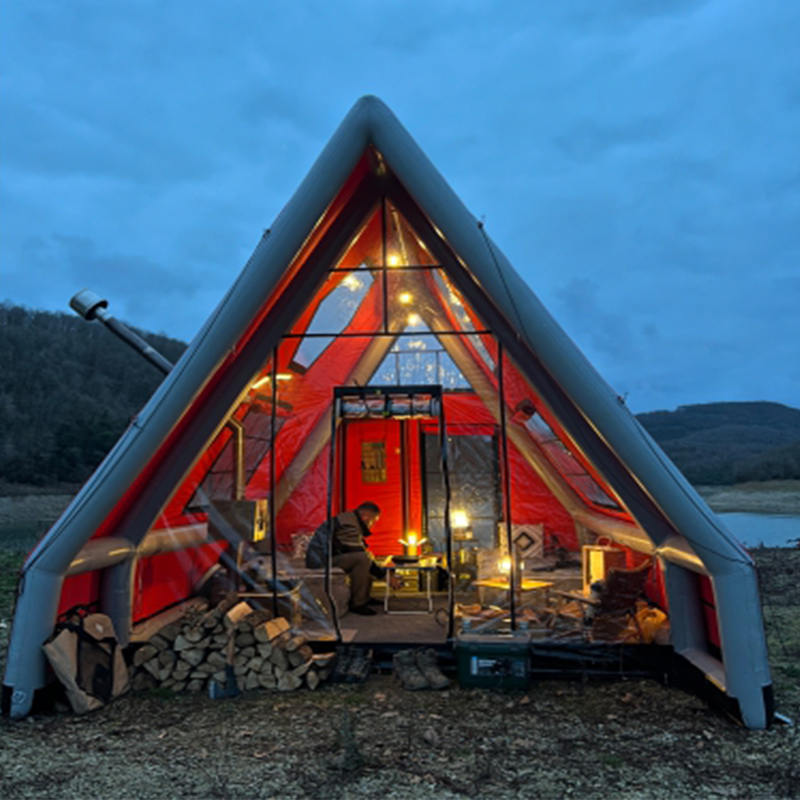 ক্যাম্পিংয়ের জন্য 8-10 ব্যক্তি ফোর সিজন ওয়াটারপ্রুফ ইনফ্ল্যাটেবল এয়ার টেন্ট